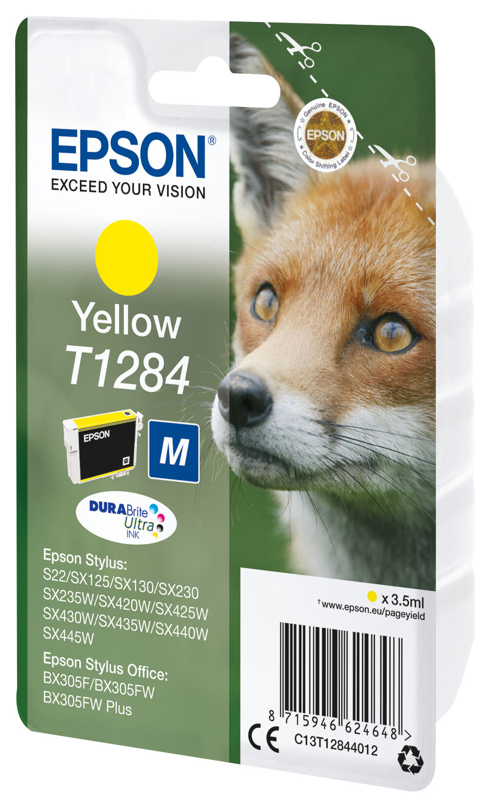 Epson Fox T1284 ræv DURABrite Ultra enkeltpakke gult blæk