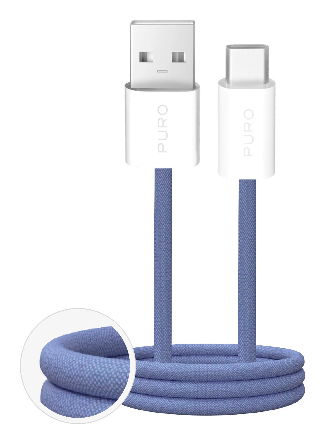PURO PUCAC10WFABK415MTBL USB-kabel USB 2.0 1,5 m USB A USB C Blå