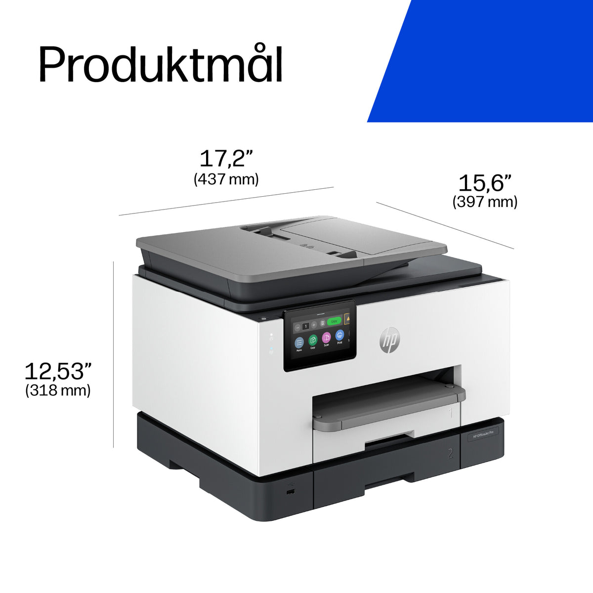 HP OfficeJet Pro 9132e Trådløst All-in-One Farve Printer, Instant Ink; 2-sidet printning