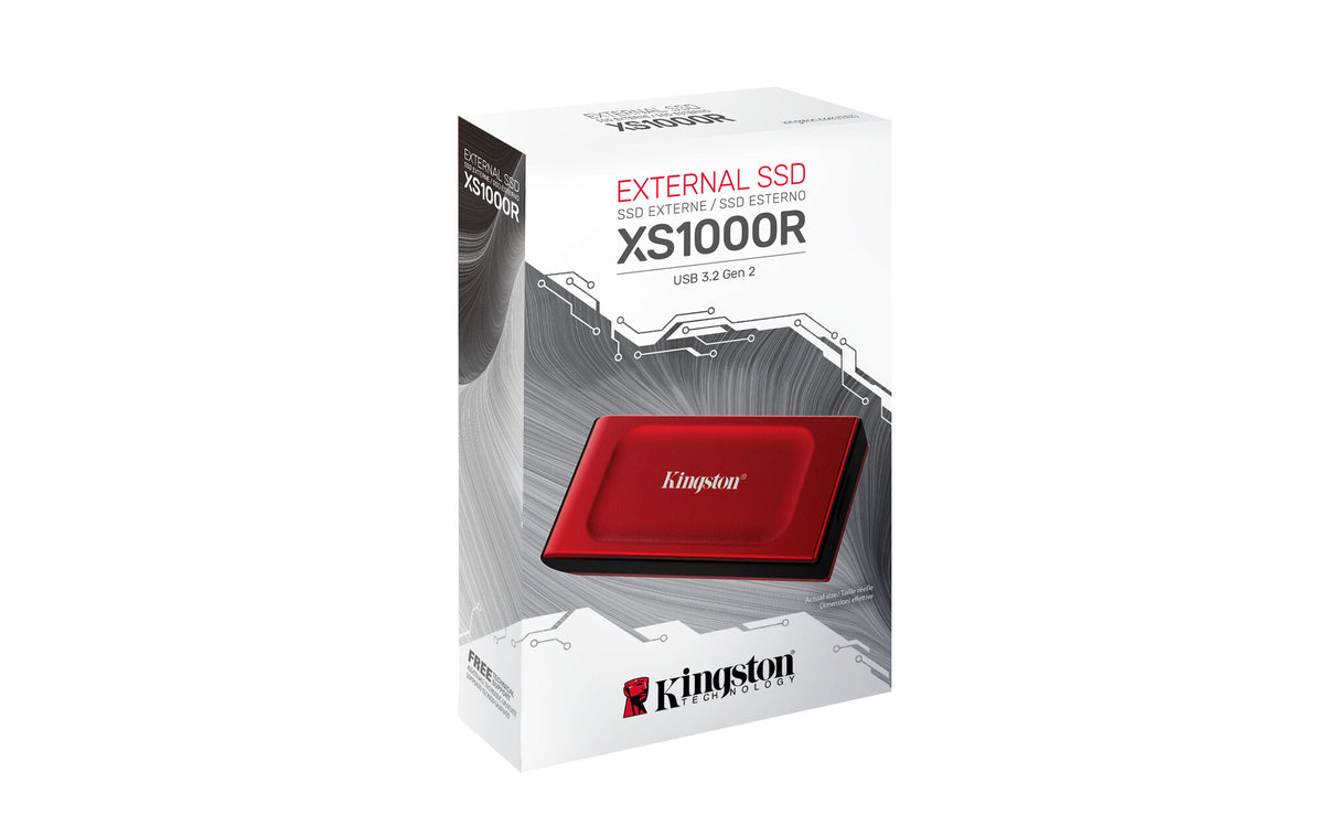 Kingston Technology 2 TB XS1000 Red External USB 3.2 Gen 2 – Bærbart SSD-drev