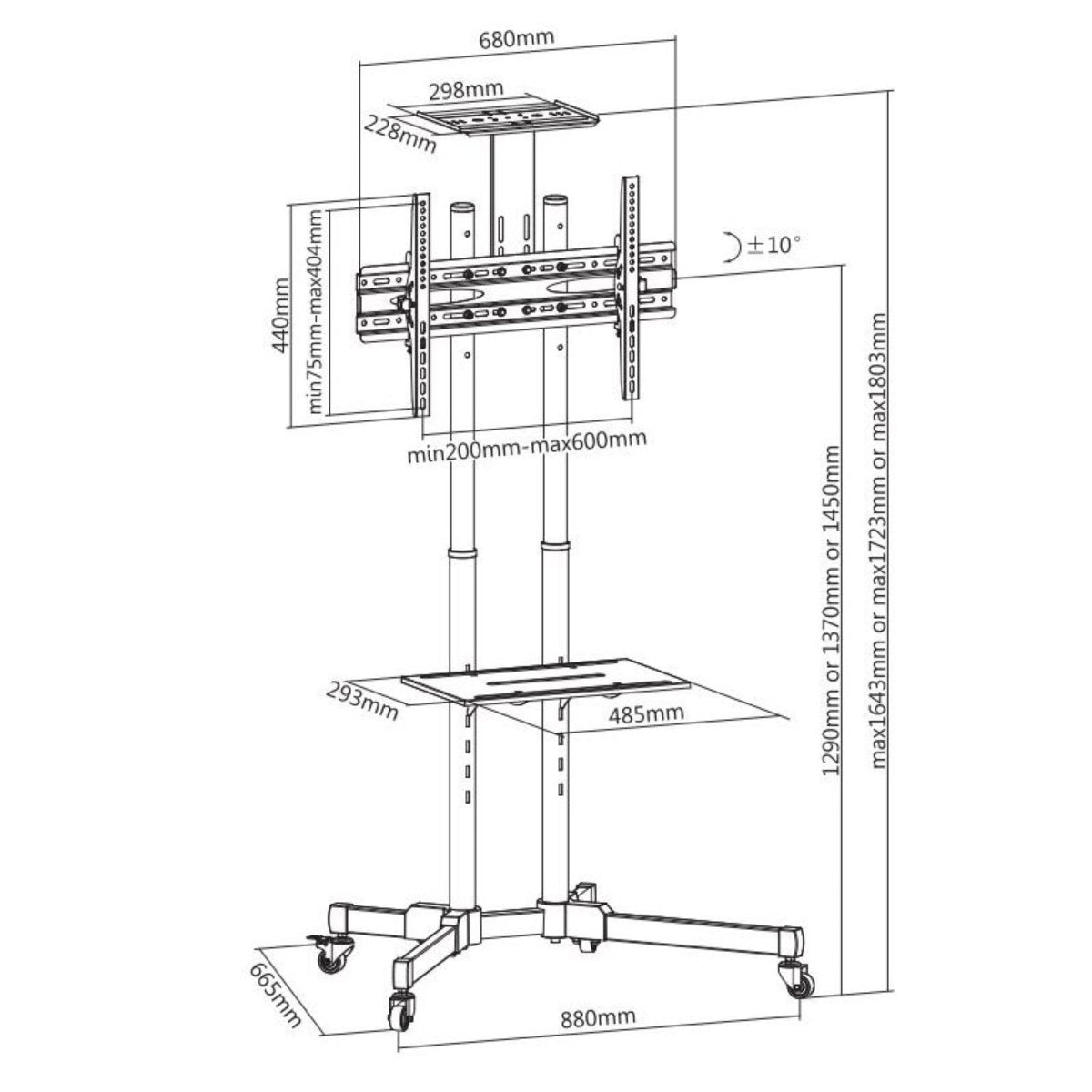 XANTRON Universal TV stander m/hjul
