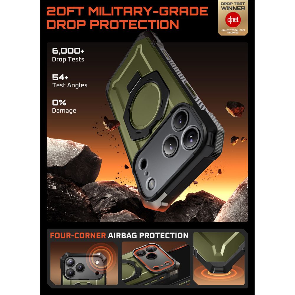 Supcase UB Grip Mag MagSafe Case til iPhone 17 Pro - Grøn