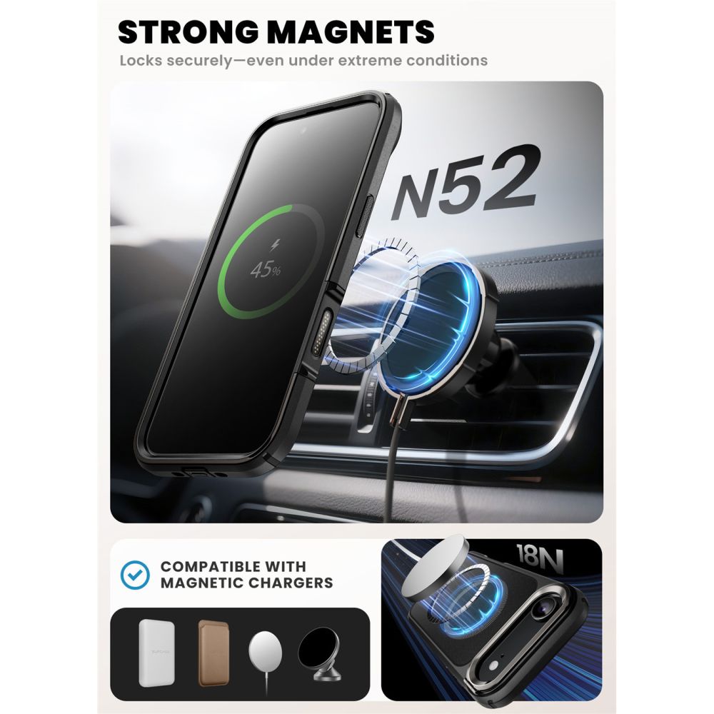 Supcase IBLSN Ares Flip Mag MagSafe Case til iPhone 17 Air - sort