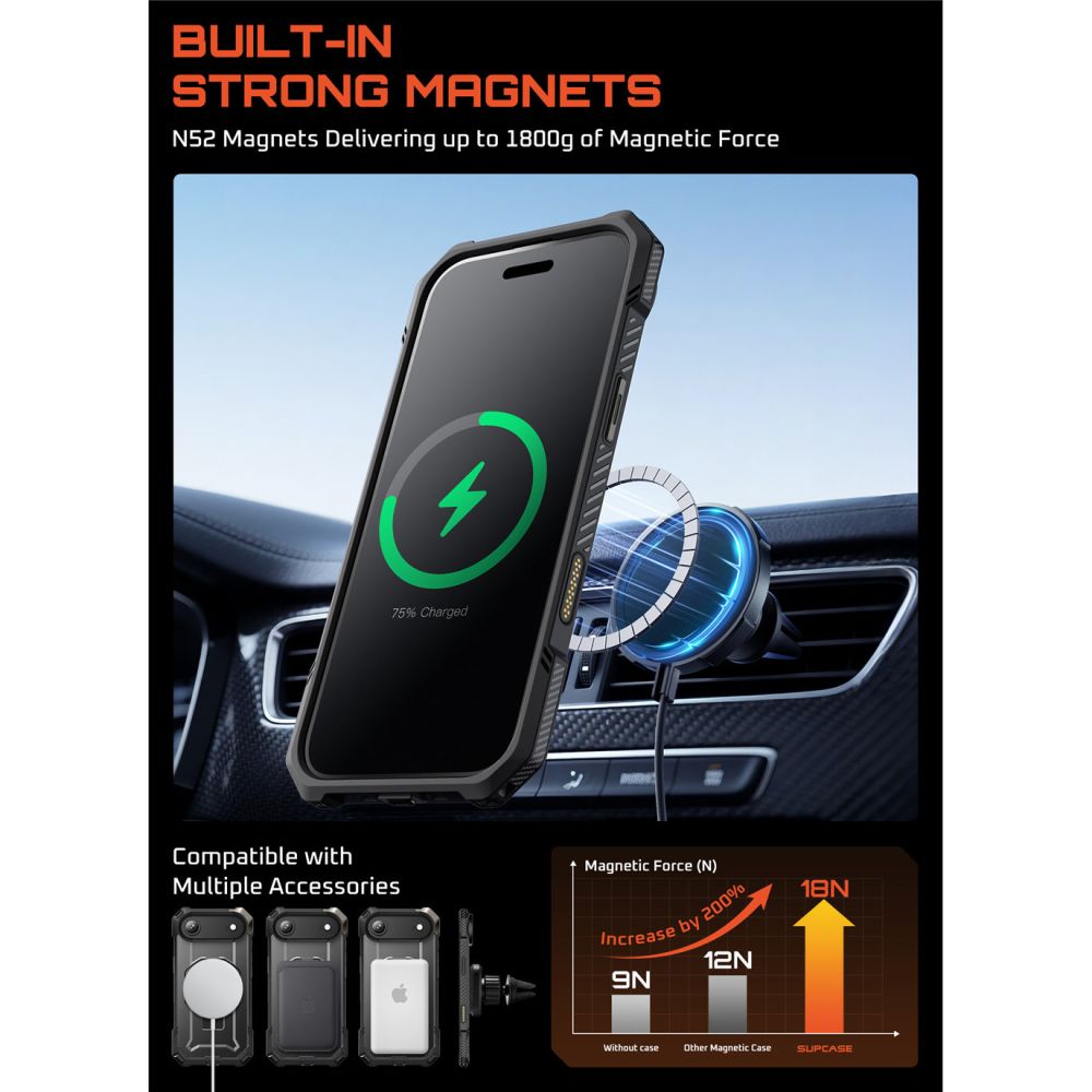 Supcase UB Grip Mag MagSafe Case til iPhone 17 Air - sort