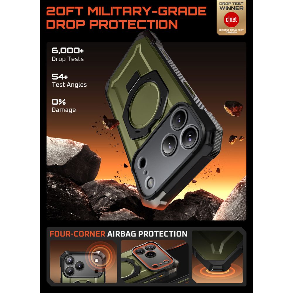 Supcase UB Grip Mag MagSafe Case til iPhone 17 Pro Max - Grøn