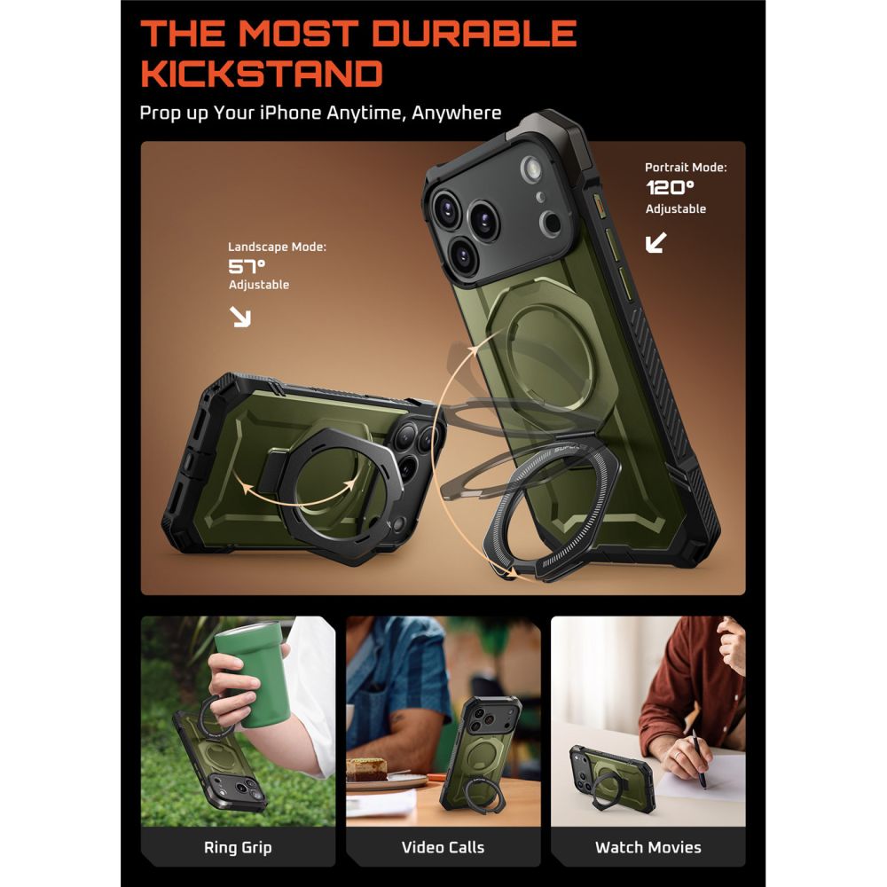 Supcase UB Grip Mag MagSafe Case til iPhone 17 Pro Max - Grøn