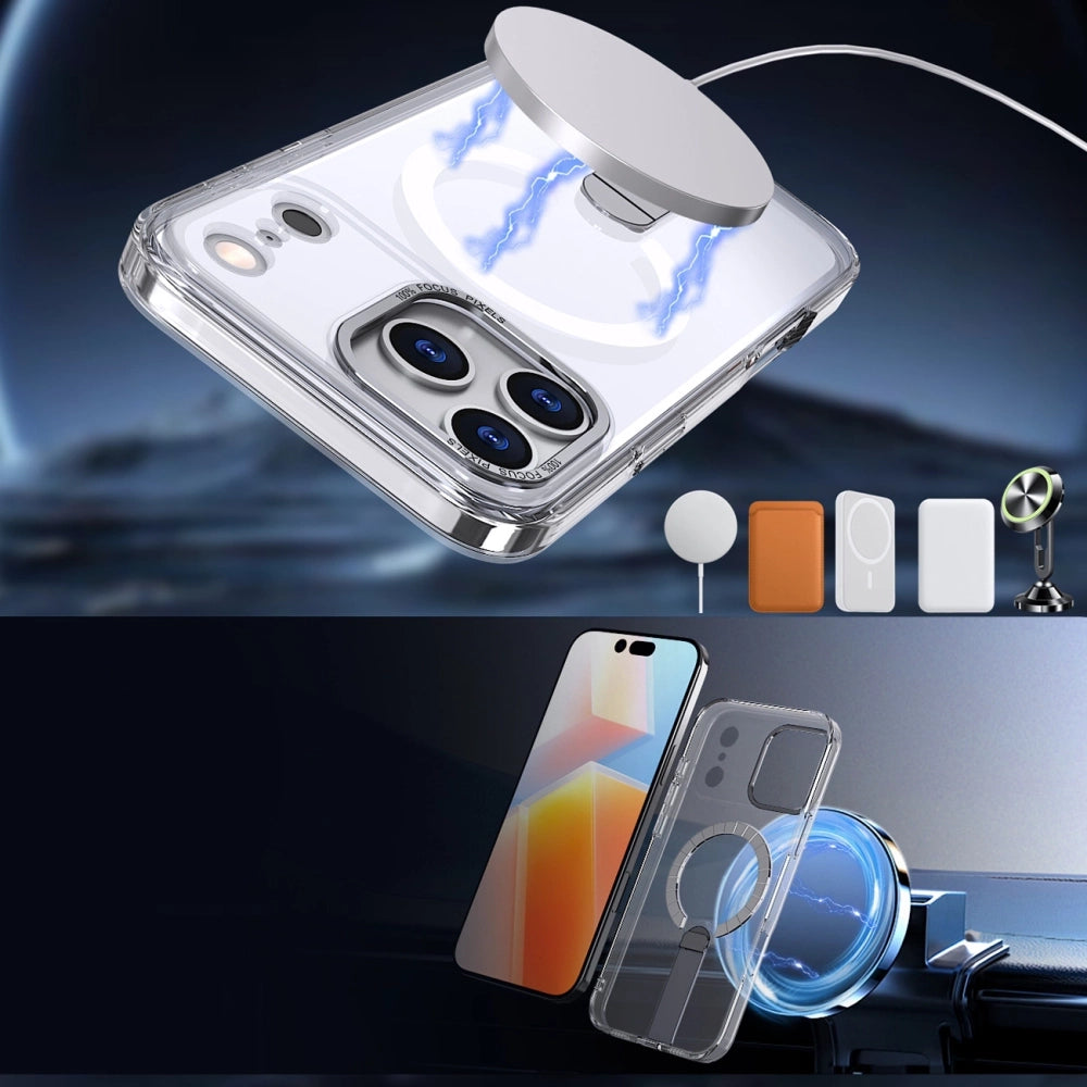 Hybrid Armor X Case til Samsung Galaxy S26 med Stand, Kompatibel med MagSafe - Transparent
