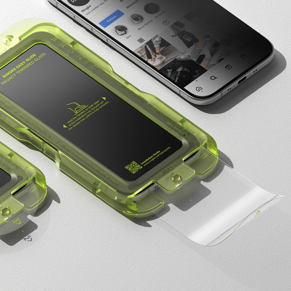 Ringke Easy Slide 2-pack Privacy Glass til iPhone 17 Air - sort