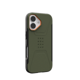 UAG Civilian MagSafe case til iPhone 17 - oliven og orange