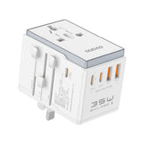 Dudao A35Pro 35W EU / UK / AUS / US / JP rejseadapter 3x USB-C 2x USB-A - hvid