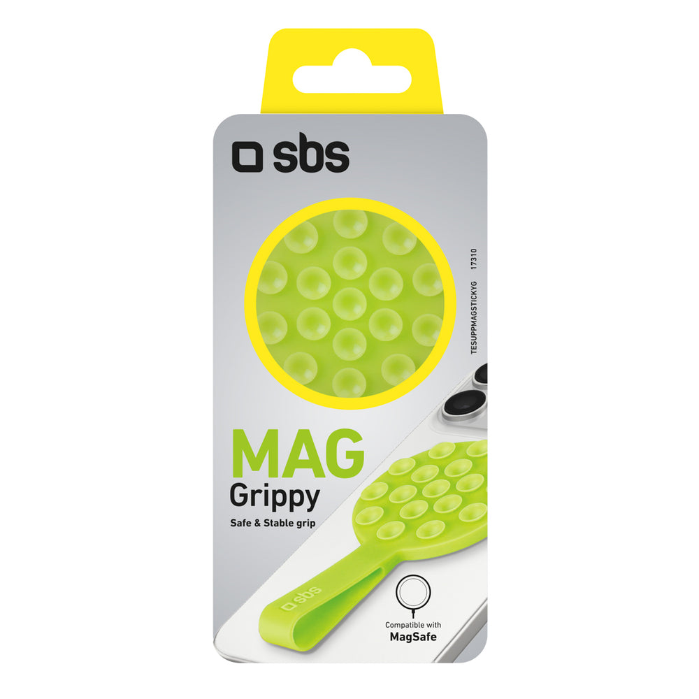 SBS MAG Grippy MagSafe kompatibel holder med sugekop og øre - grøn