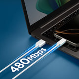 Spigen EB6010AC USB-A / USB-C 60W-kabel 100 cm - hvid