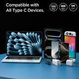 Spigen EB6010AC USB-A / USB-C 60W-kabel 100 cm - hvid