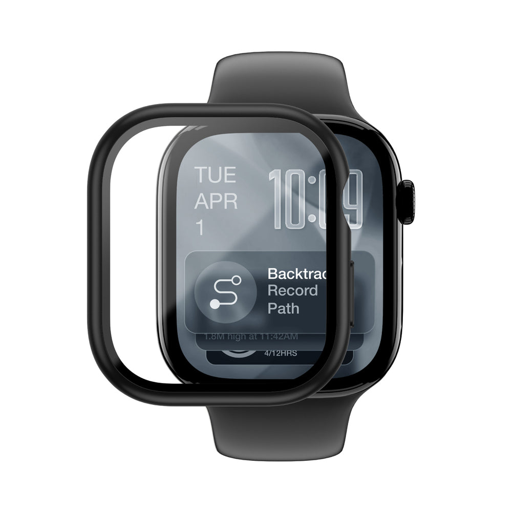 AmazingThing Radix Glass Screen Protector med Case til Apple Watch Series 11 46mm - sort
