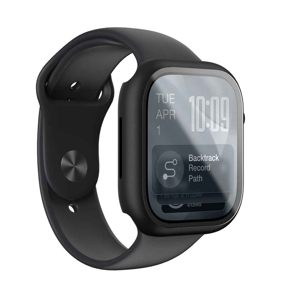 AmazingThing Radix Glass Screen Protector med Case til Apple Watch Series 11 46mm - sort