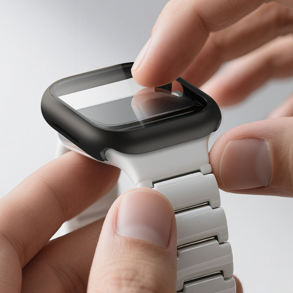 AmazingThing Radix Glass Screen Protector med Case til Apple Watch Series 11 42mm - sort