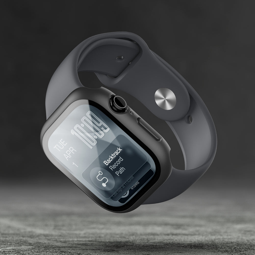 AmazingThing Radix Glass Screen Protector med Case til Apple Watch Series 11 42mm - sort