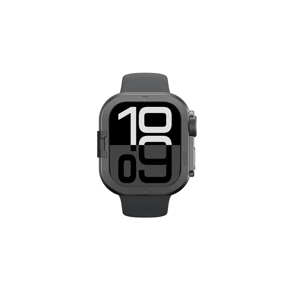 AmazingThing Titan Pro Metal Case til Apple Watch 11 46mm Aluminium - sort