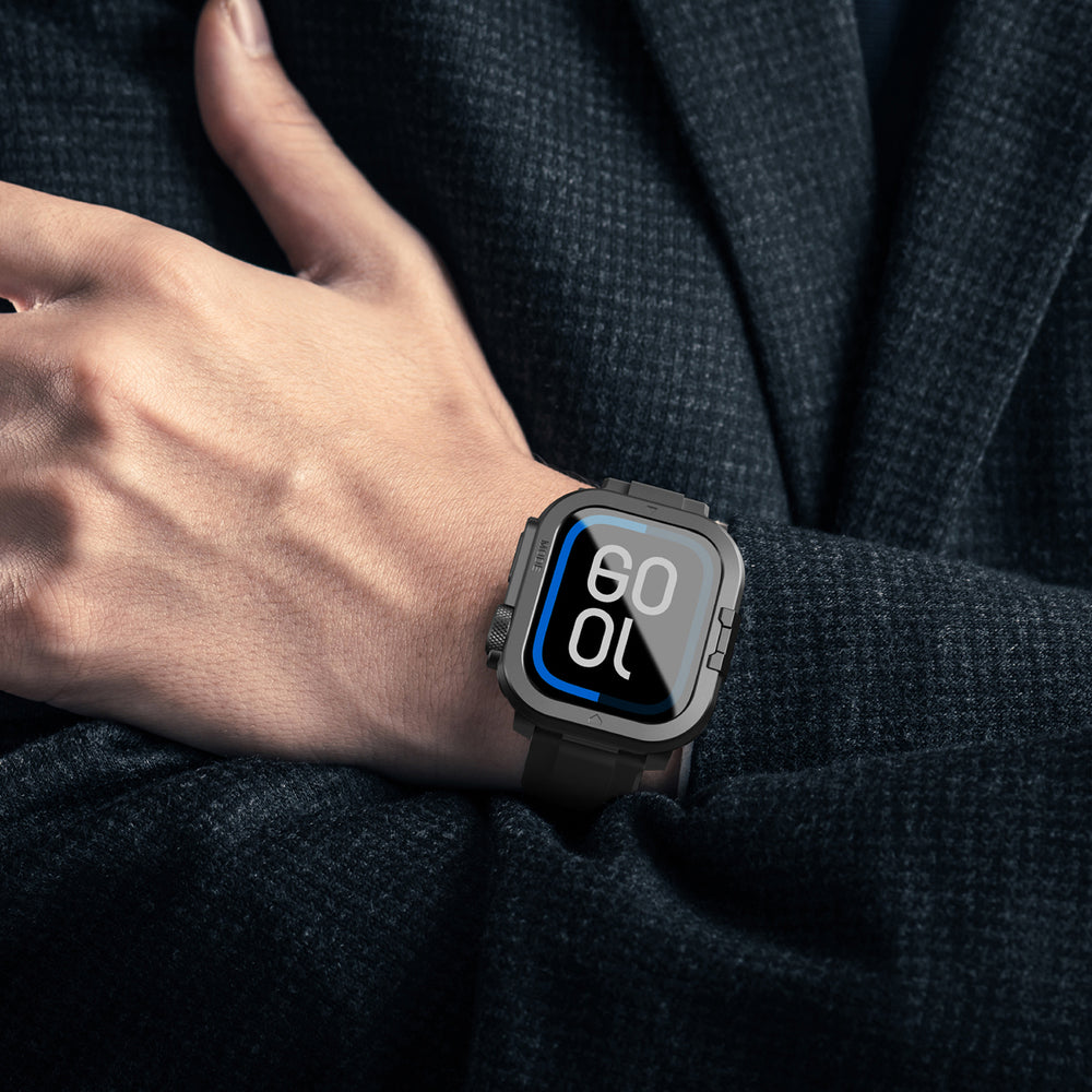 AmazingThing Titan Pro Metal Case til Apple Watch 11 46mm Aluminium - sort