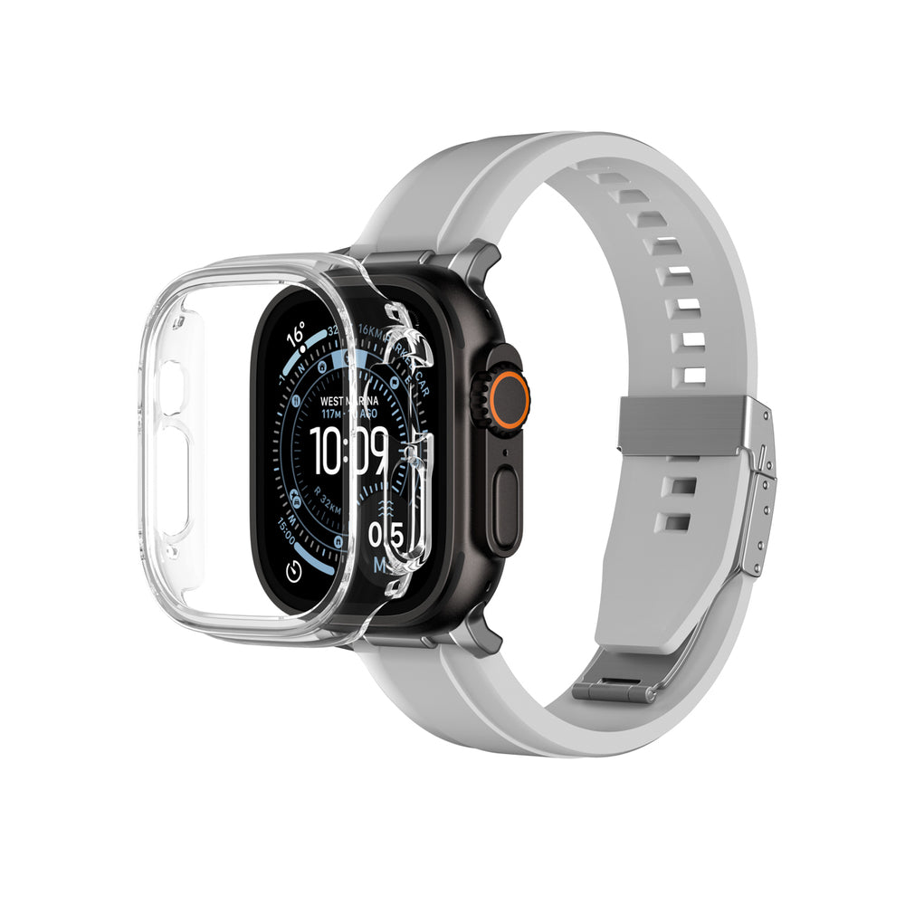 AmazingThing minimalt beskyttelsesfodral til Apple Watch UItra 3 49mm - gennemsigtigt