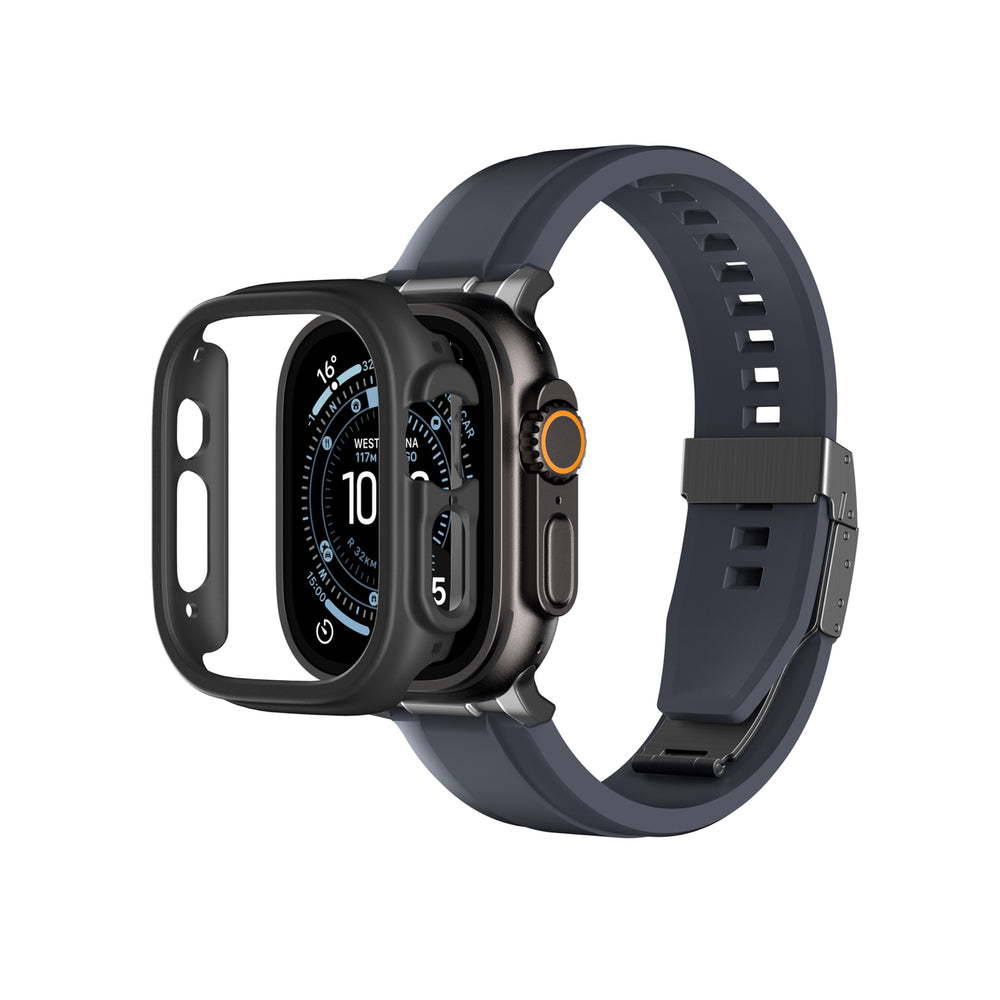 AmazingThing minimalt beskyttelsesfodral til Apple Watch UItra 3 49mm - sort