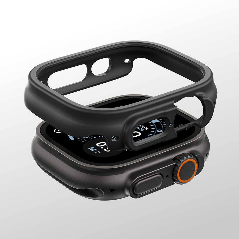 AmazingThing minimalt beskyttelsesfodral til Apple Watch UItra 3 49mm - sort