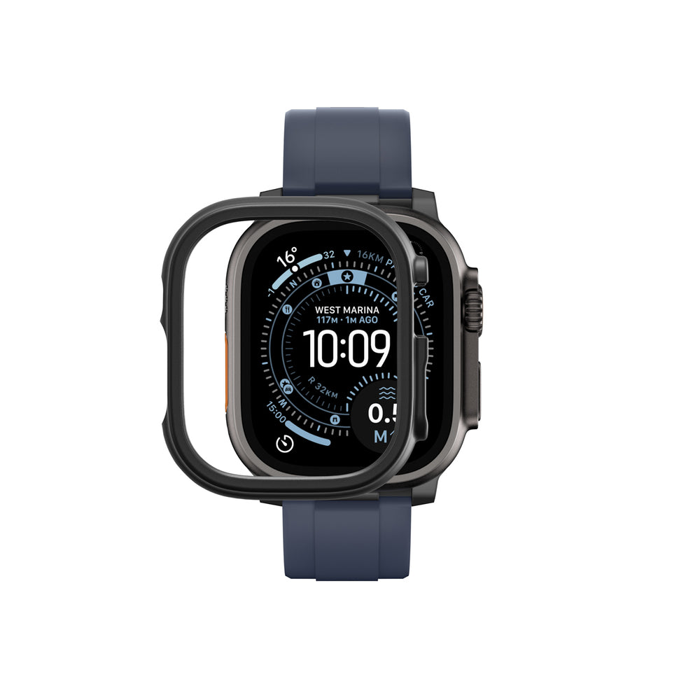 AmazingThing minimalt beskyttelsesfodral til Apple Watch UItra 3 49mm - sort