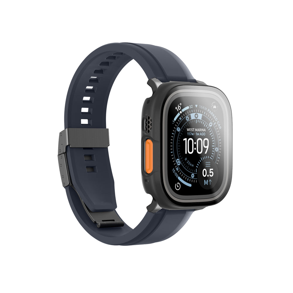 AmazingThing Radix Glass Screen Protector med Case til Apple Watch UItra 3 49mm - sort