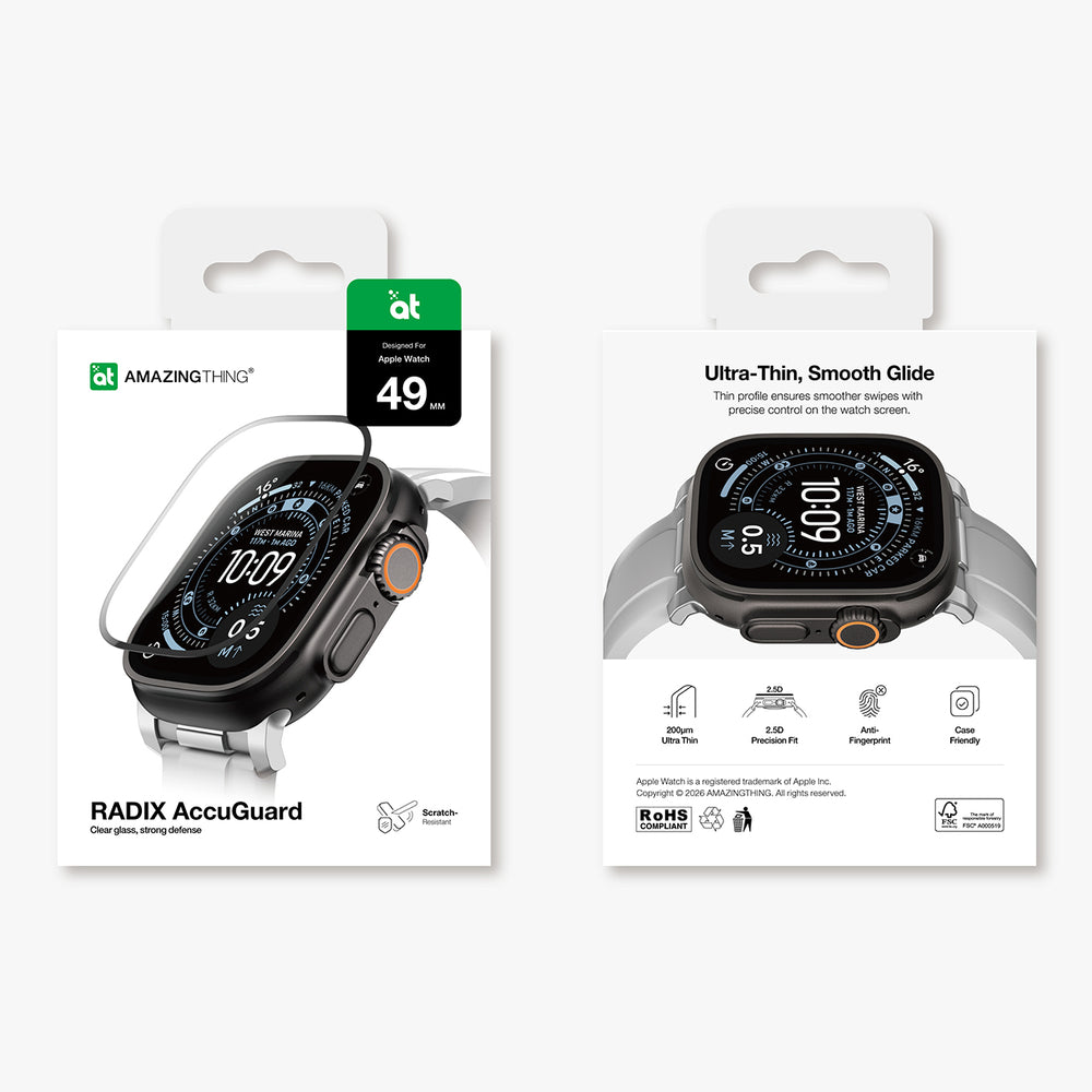 AmazingThing Radix Glass skærmbeskytter til Apple Watch UItra 3 49mm
