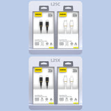 Dudao L25C USB-C - USB-C silikonkabel 60W 1m - hvid