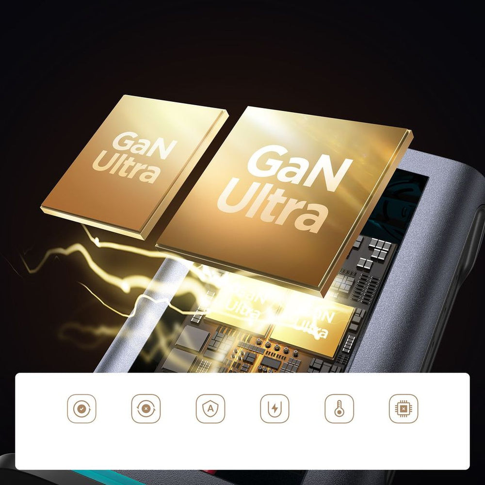 Joyroom JR-TCM02 GaN 65W oplader opladningsstation 4xUSB-C 2xUSB-A UK plug - grå