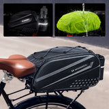 Wozinsky Bike Trunk Bag with Long Strap and Expandable Side Pockets - Black