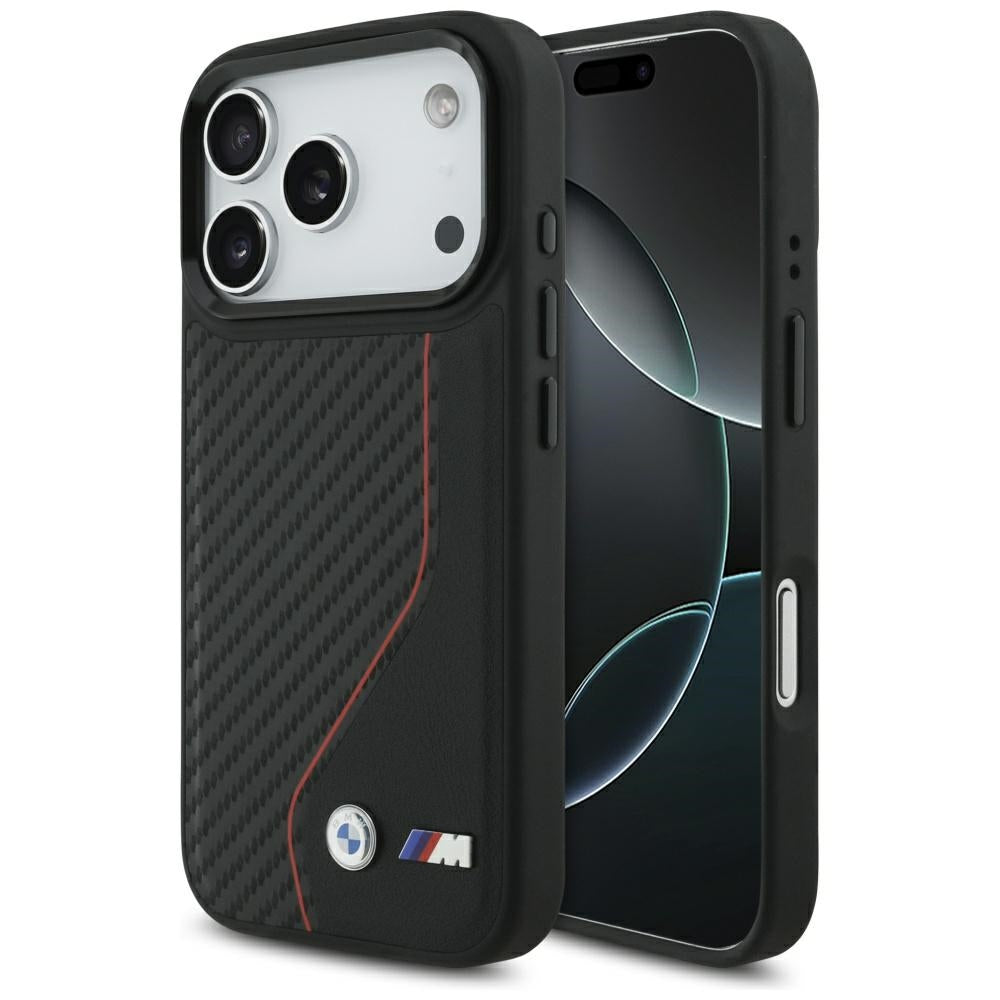 BMW M Carbon Line & Logo MagSafe Case for iPhone 17 Pro - Red