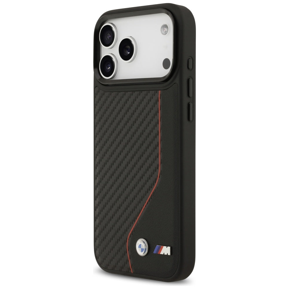 BMW M Carbon Line & Logo MagSafe Case til iPhone 17 Pro Max - Rød