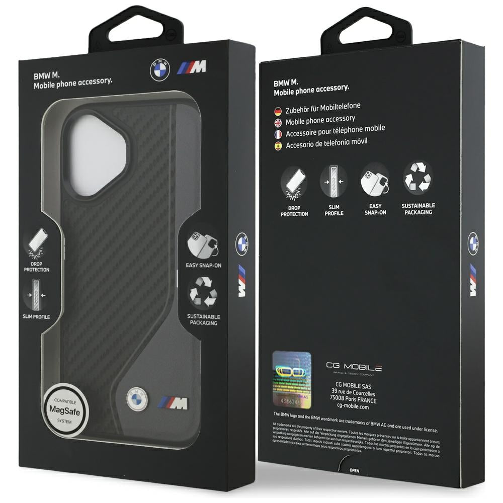 BMW M Carbon Logo MagSafe Case til iPhone 17 - sort og grå