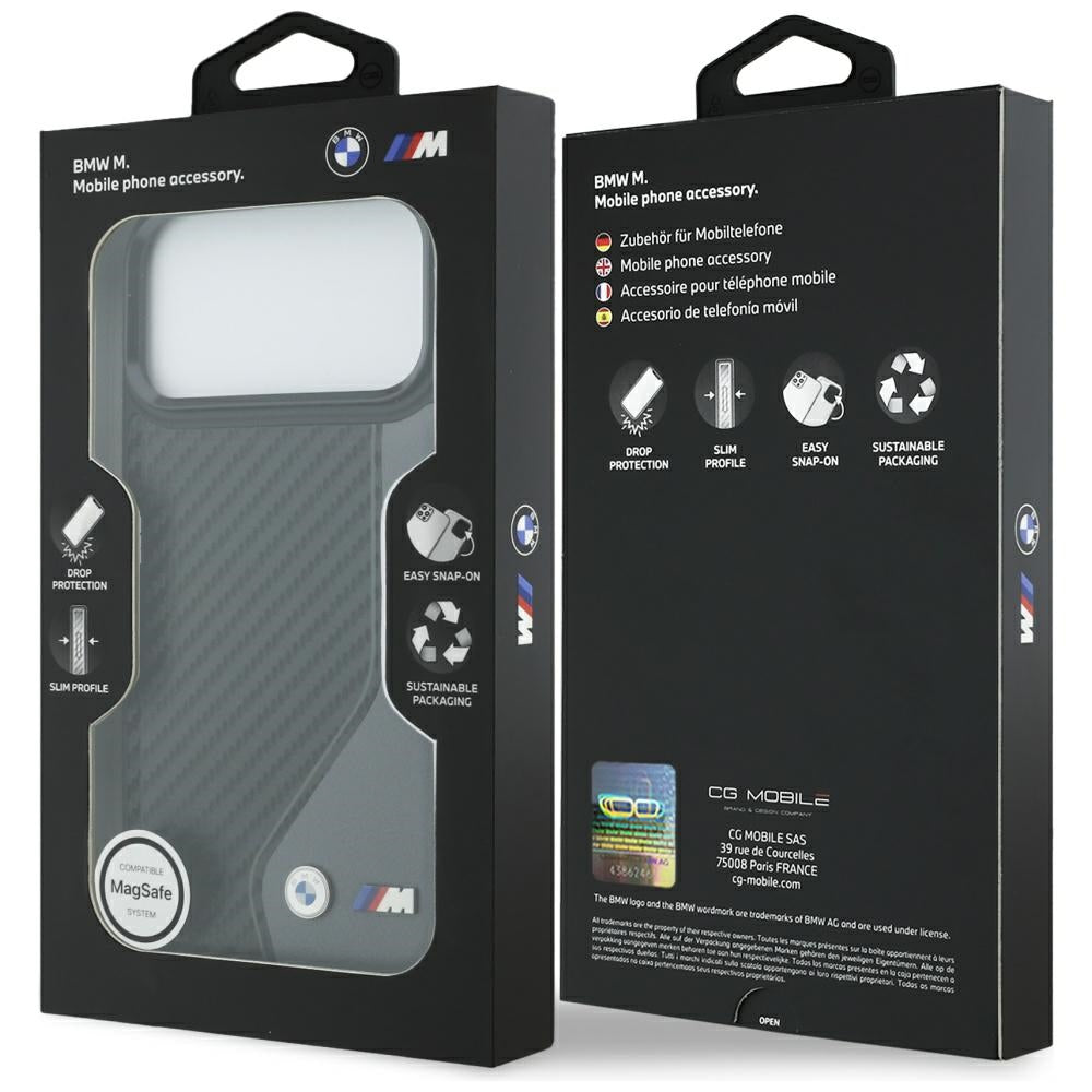 BMW M Carbon Logo MagSafe-foder for iPhone 17 Pro Max - grafit