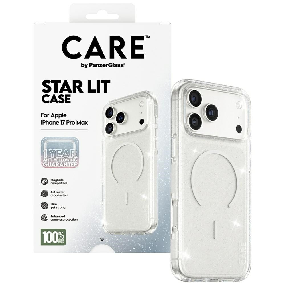 CARE af PanzerGlass Flagship Urban Explorer Case w. White MagSafe til iPhone 17 Pro Max - Clear Glitter
