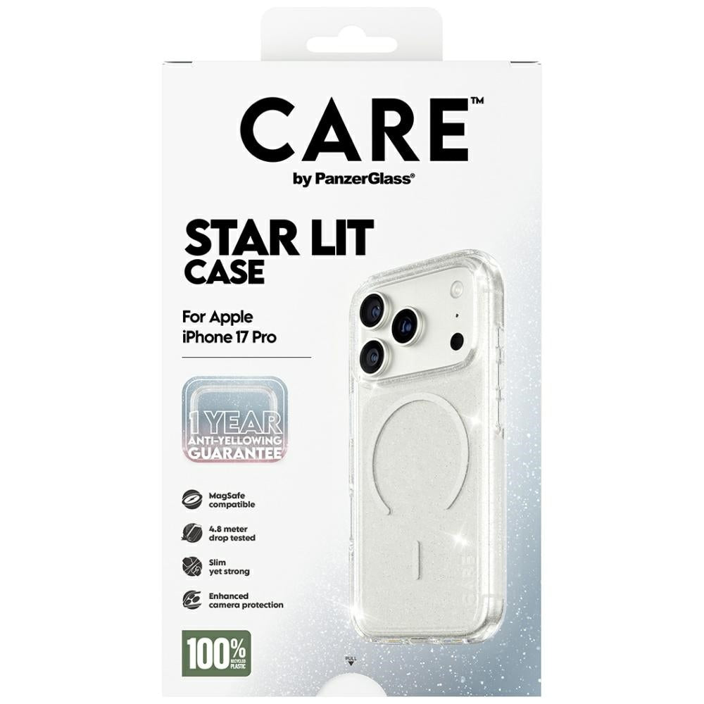 CARE af PanzerGlass Flagship Urban Explorer Case w. White MagSafe til iPhone 17 Pro - Clear Glitter