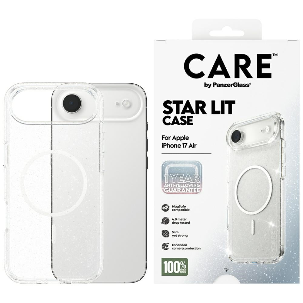 CARE af PanzerGlass Flagship Urban Explorer Case w. White MagSafe til iPhone Air - Clear Glitter