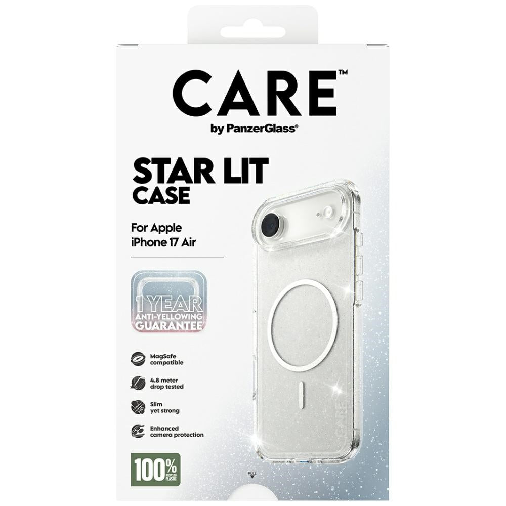 CARE af PanzerGlass Flagship Urban Explorer Case w. White MagSafe til iPhone Air - Clear Glitter