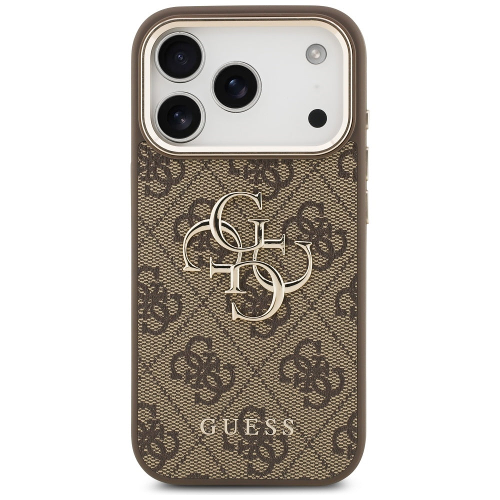 Guess 4G Big 4G Classic Logo Case for iPhone 17 Pro - Brown and Gold