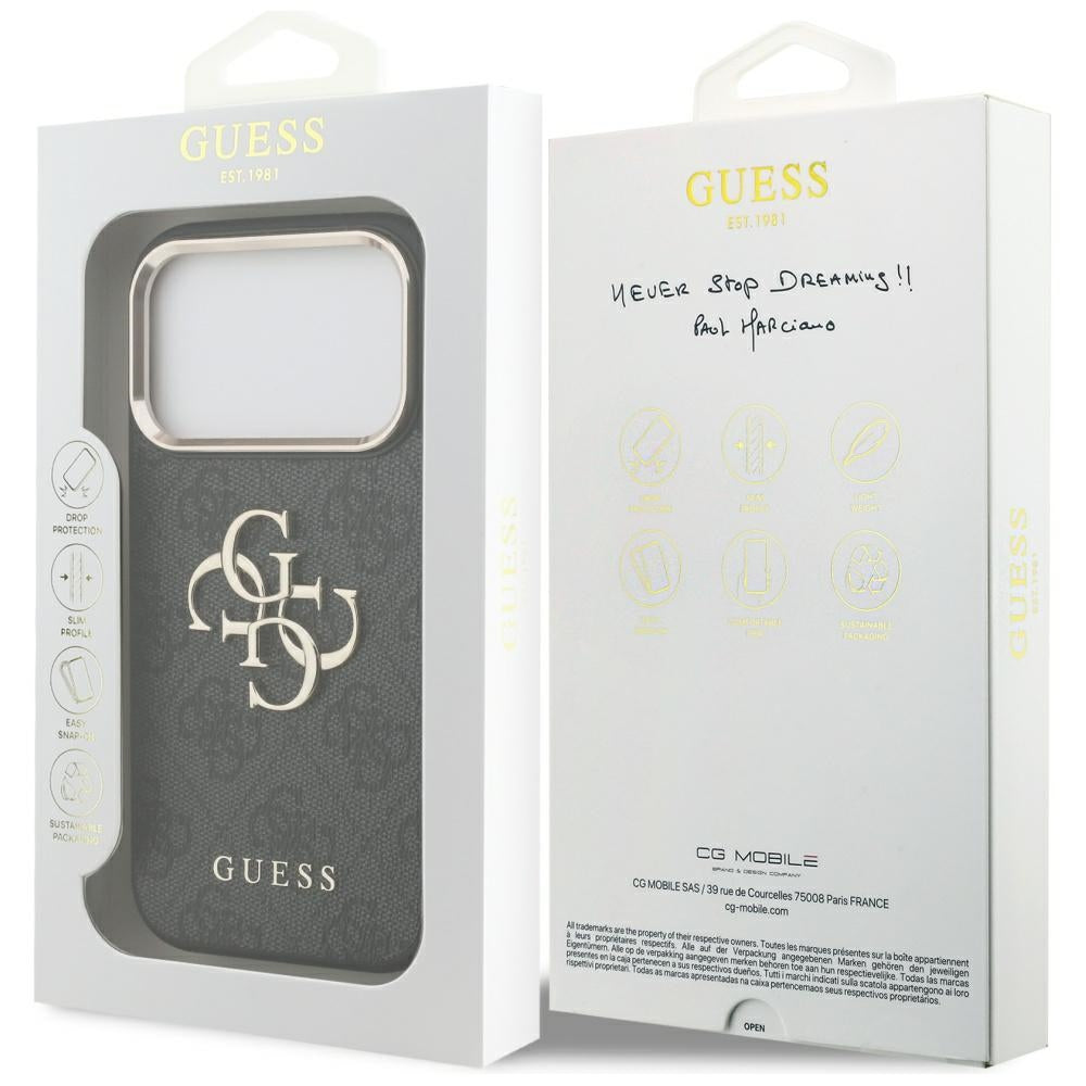 Guess 4G Big 4G Classic Logo Case for iPhone 17 Pro - Black and Gold