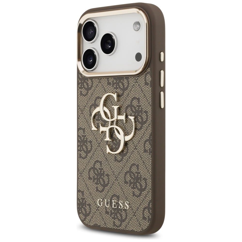 Guess 4G Big 4G Classic Logo Case for iPhone 17 Pro Max - Brown and Gold