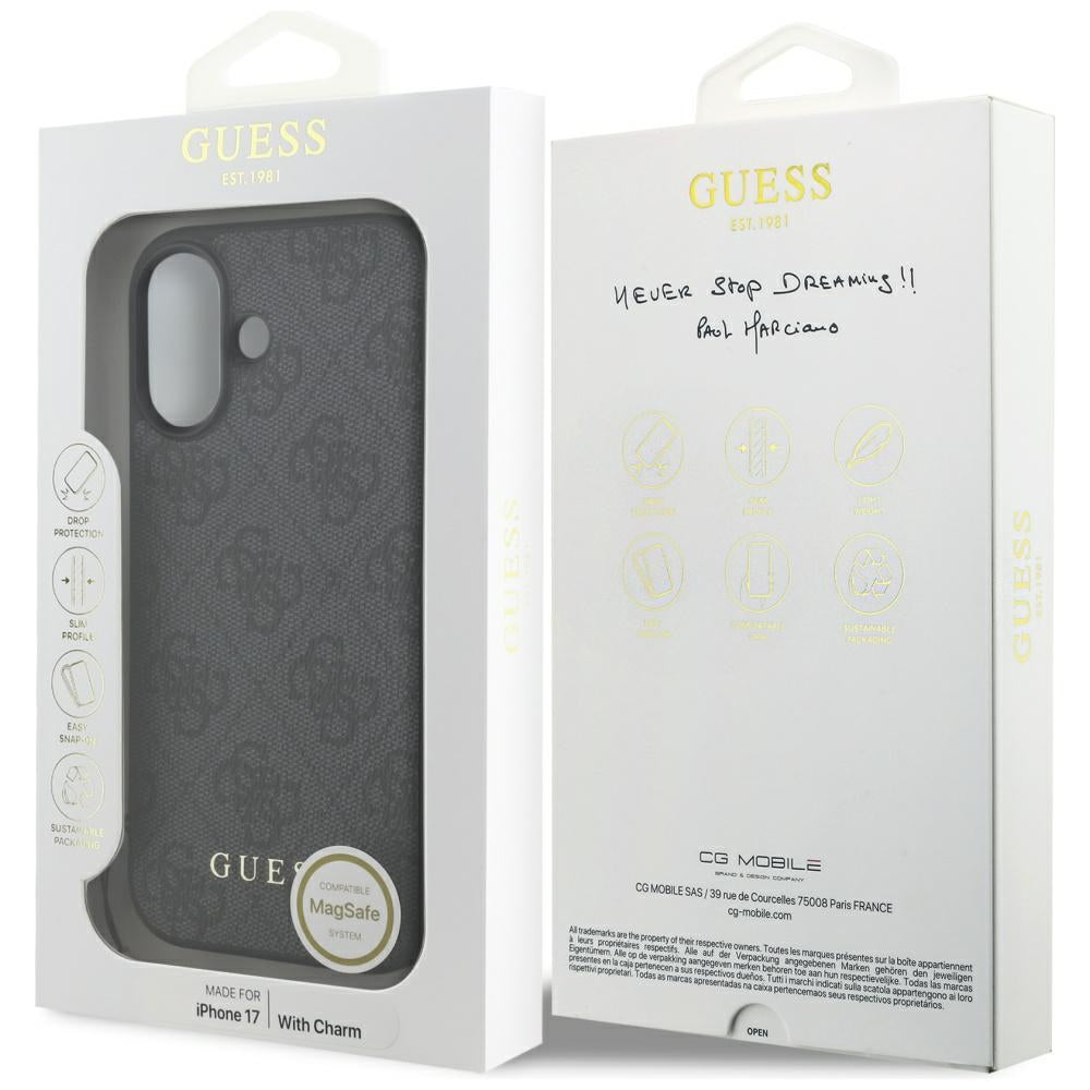 Guess 4G Charms Collection MagSafe case for iPhone 17 - black