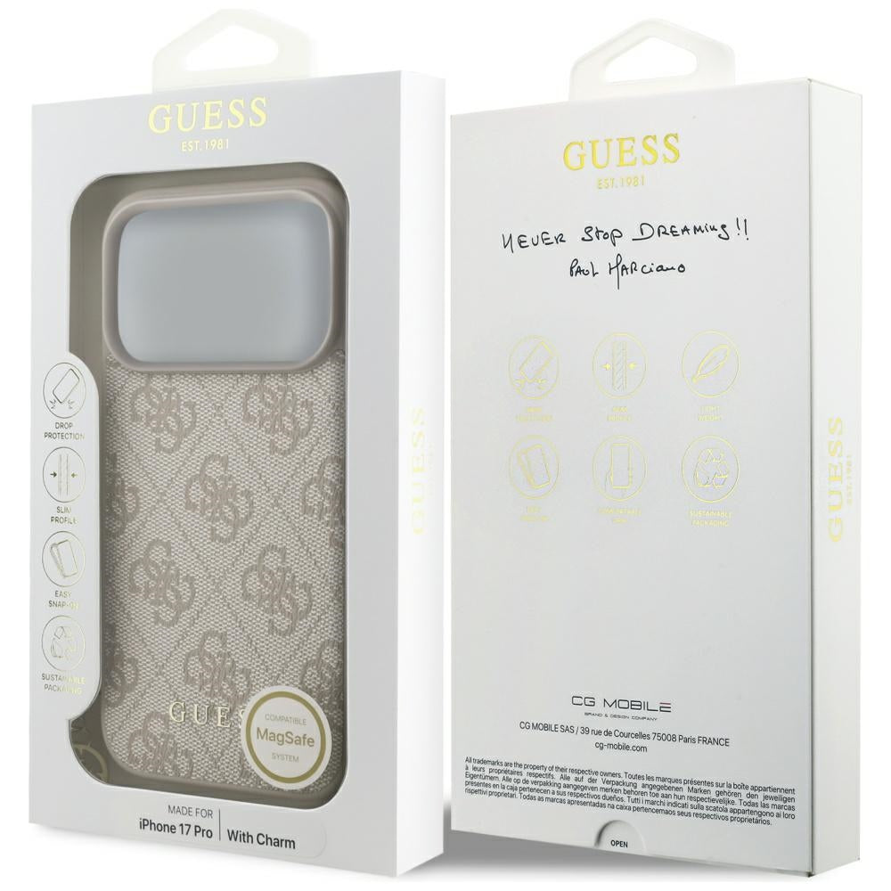 Guess 4G Charms Collection MagSafe Case til iPhone 17 Pro - Pink