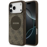 Guess 4G Circle Classic Logo MagSafe-hylster til iPhone 17 Pro Max - brun