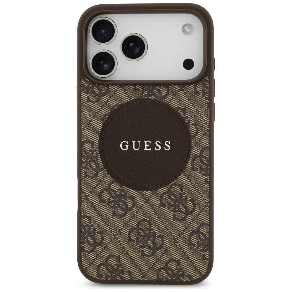 Guess 4G Circle Classic Logo MagSafe-hylster til iPhone 17 Pro Max - brun