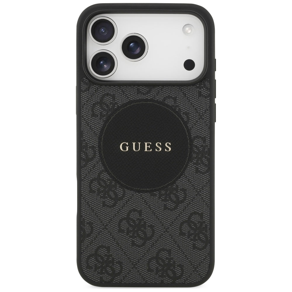 Guess 4G Circle Classic Logo MagSafe-hylster til iPhone 17 Pro Max - sort
