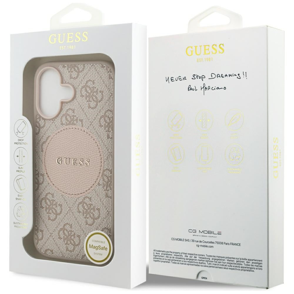 Guess 4G Circle Classic Logo MagSafe Case til iPhone 17 - Pink