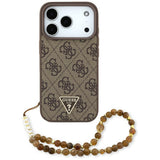Guess 4G Strap Triangle Logo MagSafe case for iPhone 17 Pro - brown
